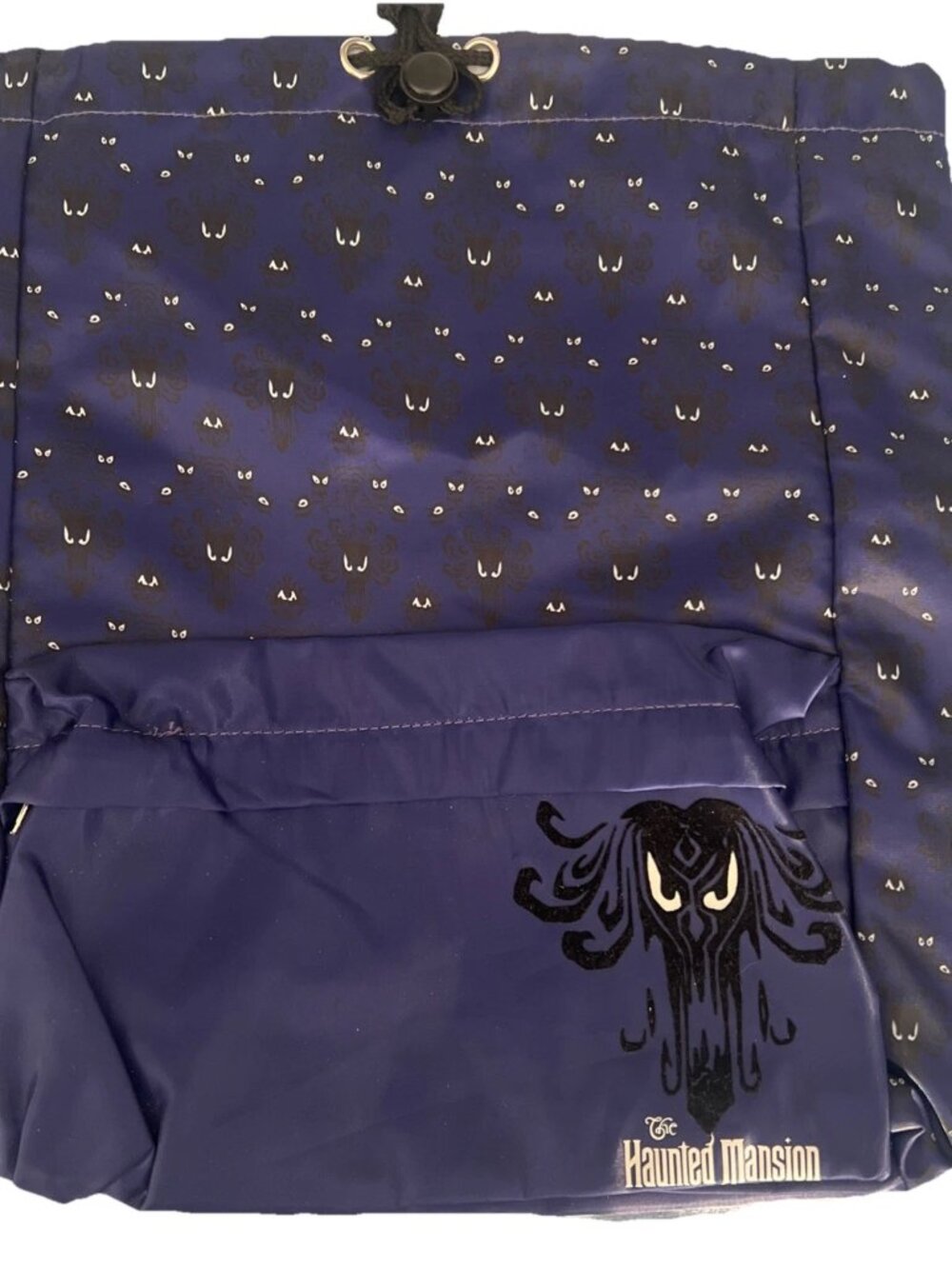 Disney Parks Haunted Mansion Backpack Ghost Eyes Drawstring Bag